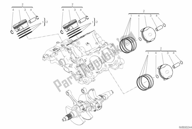 Toutes les pièces pour le Cylindres - Pistons du Ducati Superbike Panigale V4 S Thailand 1100 2019